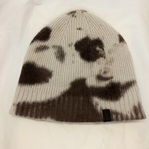 All Saints Beige and Gray Knit Beanie